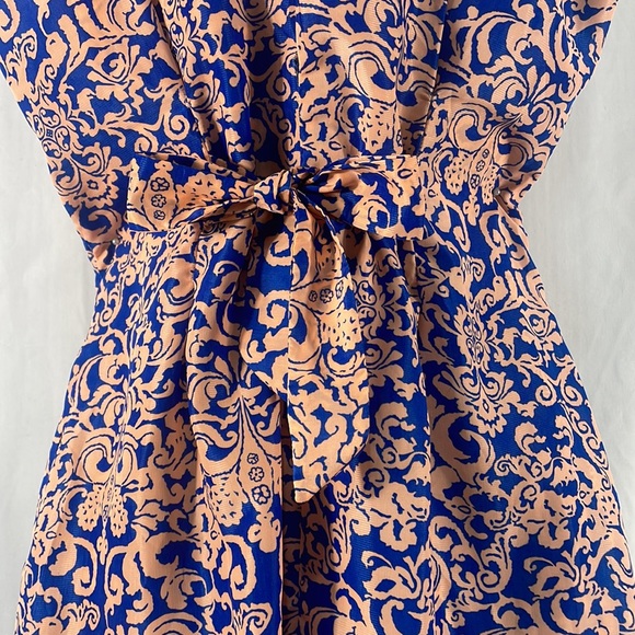 Francesca’s Blue, Peach,Romper, short set onsie,halter, button up, size small - Picture 15 of 16